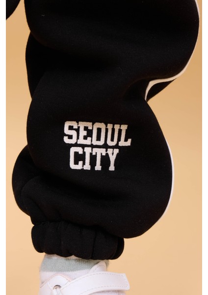 Erkek Çocuk Aplikeli Şardonlu Bisiklet Yaka Ikili Kolej Takım - Siyah indirimleri