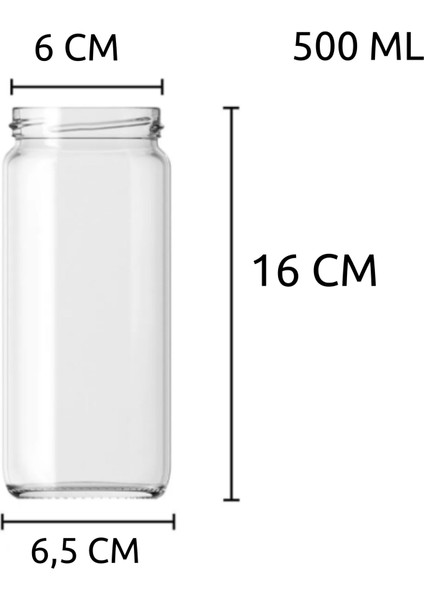 6 Adet Metal Gold Altın Kapaklı Konserve 500 cc Şeffaf Uzun Cam Kavanoz 500 ml fiyatları