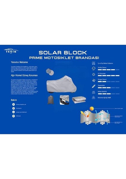 | Kral KR-100-A Bağlantı Tokalı Uyumlu Solarblock Prime Uyumlu Motosiklet Brandası | Su Geçirmez, %99 UV, Yansıtıcı Gümüş Üst, 360° Lastikli, Taşıma Çantalı fırsatları