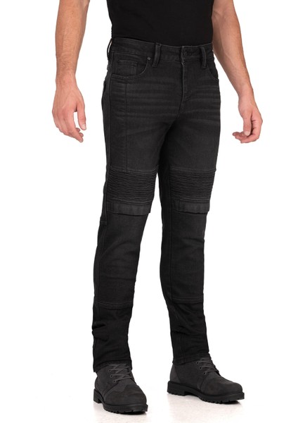 Iron Shield Flexi Black Korumalı Motosiklet Kot Pantolonu Erkek