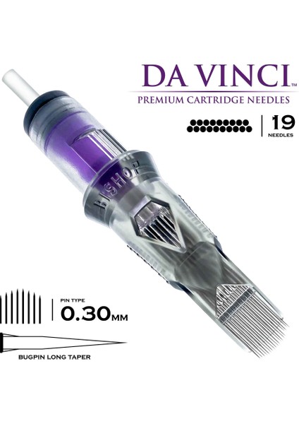 Davinci V2 | 1019 Cmlt | Curved Magnum Bugpin Long Taper Kartuş Dövme İğnesi fiyatları