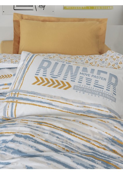 Genç Odası Tek Kişilik Lastikli Çarşaflı Nevresim Takımı Dashon Sarı fiyatları