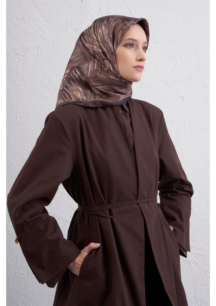 Klasik Desenli Saf Ipek Twill Eşarp 9430D 36