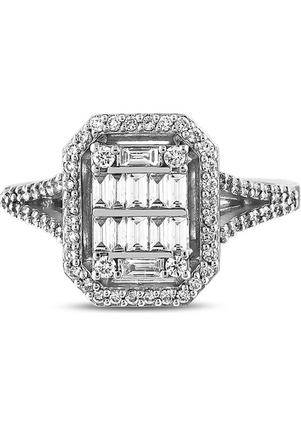 0,72 Karat Pırlanta Baget Yüzük