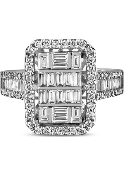 0,96 Karat Pırlanta Baget Yüzük