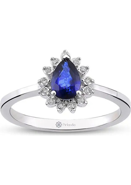 0,64 Karat Pırlanta Safir Yüzük