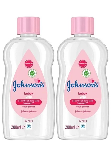 Johnson's Baby Bebek Yağı Hassas Ciltler İçin 400 ml Suya Dayanıklı İki Adet