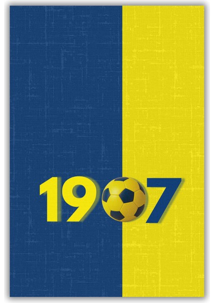 1907 Sarı Lacivert Halı Dijital Baskılı Dokuma Kaymaz Tabanlı Yıkanabilir Futbol Taraftar Halısı Genç Odası Fenerbahçe Halısı fiyatları