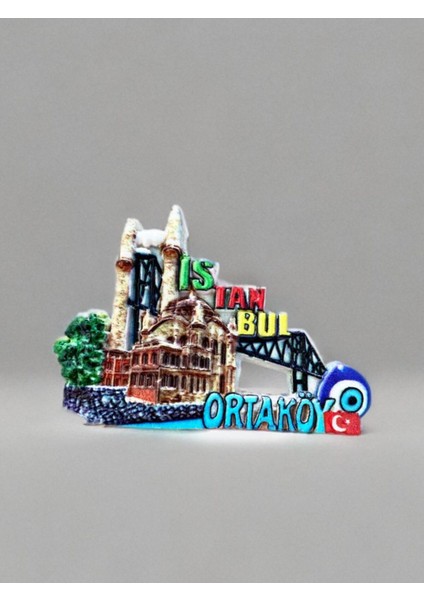 Istanbul / Ortaköy Temalı Kabartmalı Polyester Magnet 8cm x 6,5cm