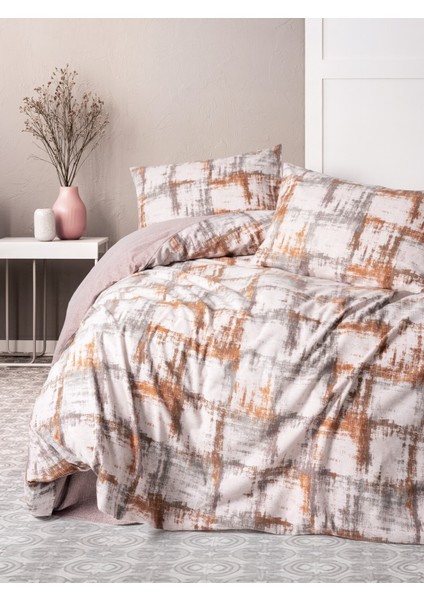 Flanel Tek Kişilik Nevresim Takımı Farida Kahve