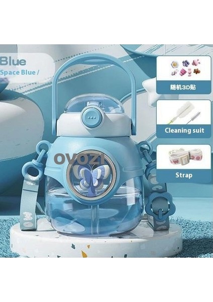 1100ML Karikatür Yüksek Değerli Öğrenci Çocuk Pipetli Su Dağı (Yurt Dışından)