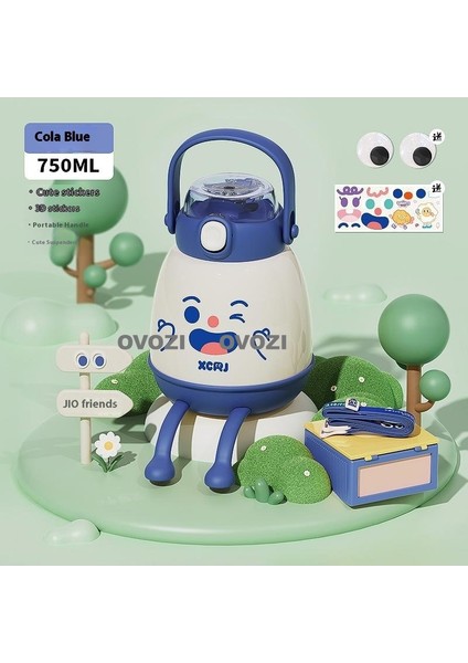 750ML Karikatür Yüksek Değerli Kupa 304 Paslanmaz Çelik Yalıtımlı Kupa, Temizleme Seti ile (Yurt Dışından)