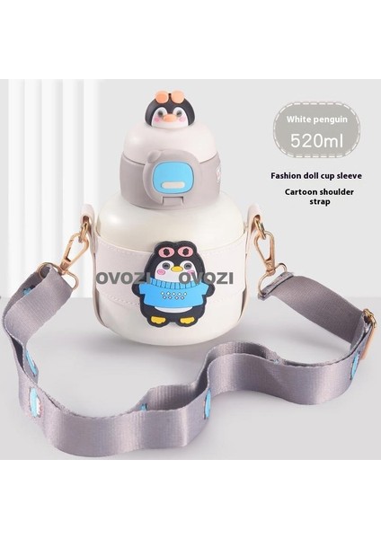 520ML Karikatür 316 Paslanmaz Çelik Öğrenci Çocuk Yalıtımlı Pipetli Dak (Yurt Dışından)