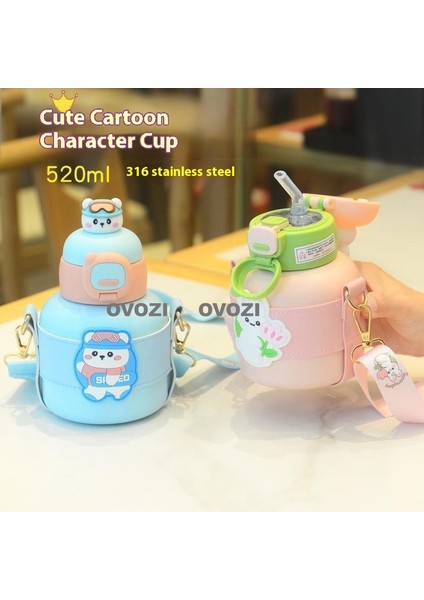 520ML Karikatür 316 Paslanmaz Çelik Öğrenci Çocuk Yalıtımlı Pipetli Dak (Yurt Dışından) fiyatları