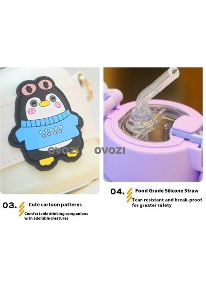 520ML Karikatür 316 Paslanmaz Çelik Öğrenci Çocuk Yalıtımlı Pipetli Dak (Yurt Dışından) fırsatları