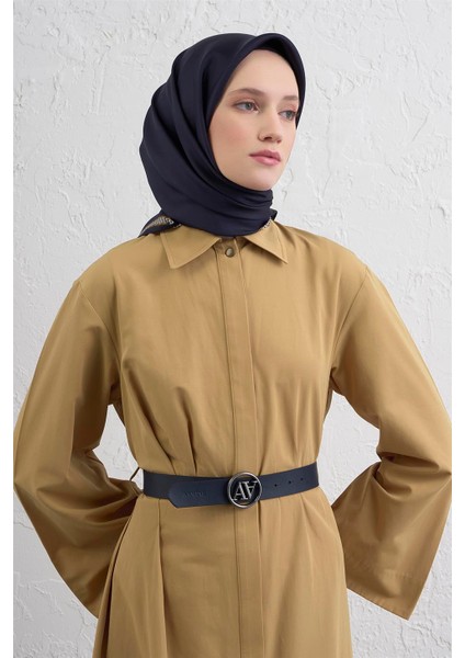 Su Yolu Desenli Saf Ipek Twill Eşarp 9444D 01