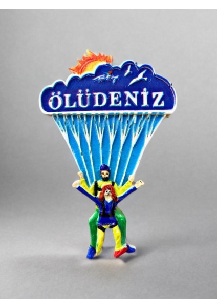 Ölüdeniz Temalı Polyester Magnet 6cm x 9cm. Lacivert