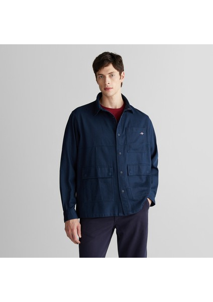 Erkek Lacivert Oversize Fit Gömlek