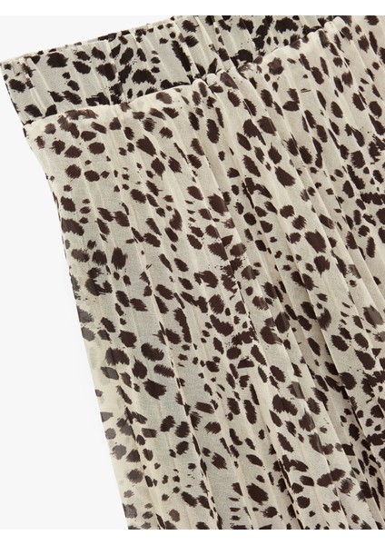 Desenli Piliseli Midi Şifon Etek modelleri