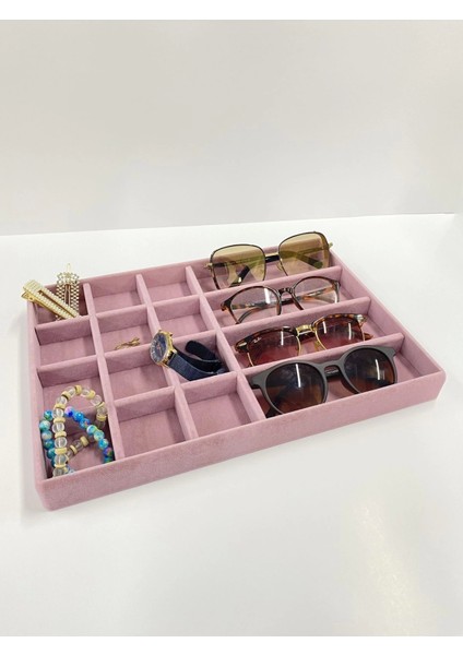 Paris Model Süet Kumaş Pembe Renk 24/34 cm Takı Sergileme Standı