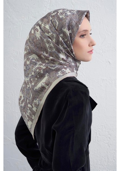 Etnik Desen Saf Ipek Twill Eşarp 9416D 83 modelleri