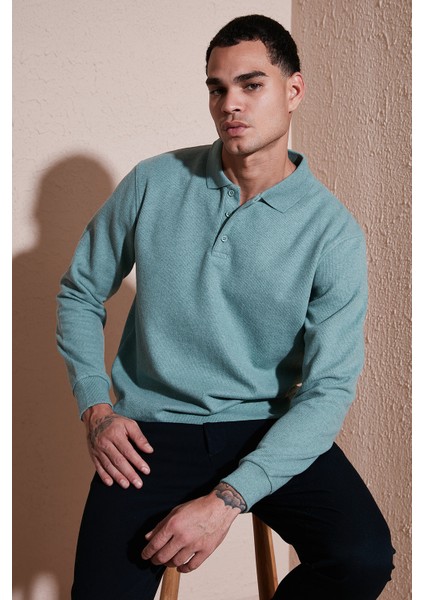 Pamuk Karışımlı Regular Fit Polo Yaka Kazak Erkek Polo Yaka Kazak 456223