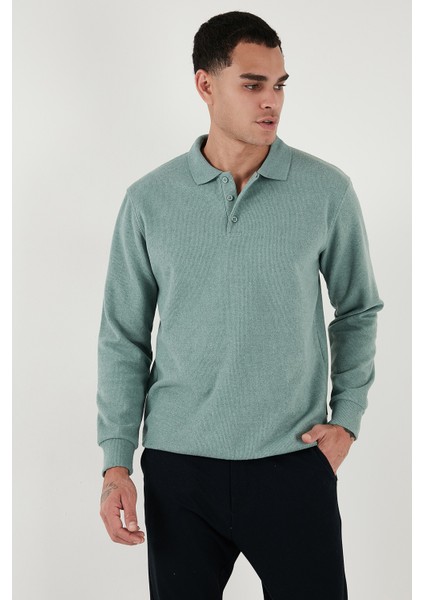 Pamuk Karışımlı Regular Fit Polo Yaka Kazak Erkek Polo Yaka Kazak 456223 fiyatları