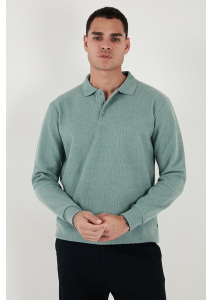 Pamuk Karışımlı Regular Fit Polo Yaka Kazak Erkek Polo Yaka Kazak 456223 modelleri