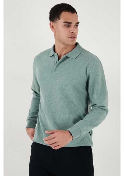 Pamuk Karışımlı Regular Fit Polo Yaka Kazak Erkek Polo Yaka Kazak 456223 indirimleri