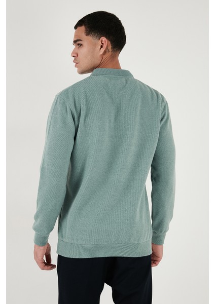 Pamuk Karışımlı Regular Fit Polo Yaka Kazak Erkek Polo Yaka Kazak 456223