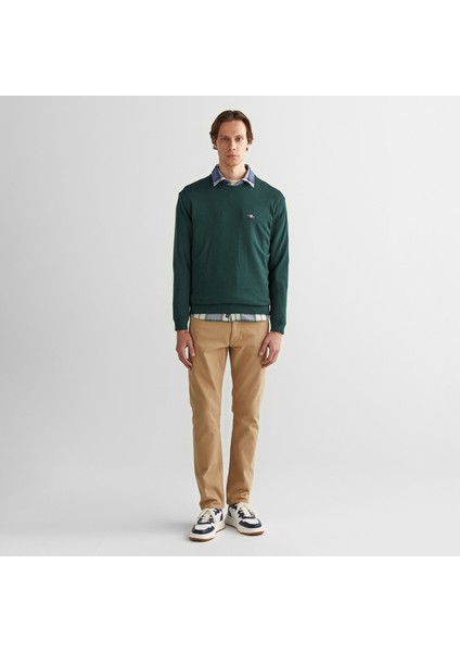 Erkek Yeşil Regular Fit Bisiklet Yaka Kazak modelleri