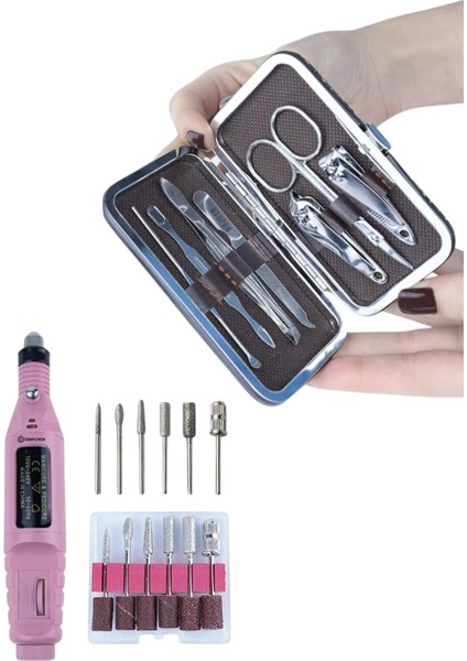 Manikür Pedikür Seti Ikili Set El ve Ayak Bakımı Nasır Temizleme Protez Tırnak Çıkarma modelleri
