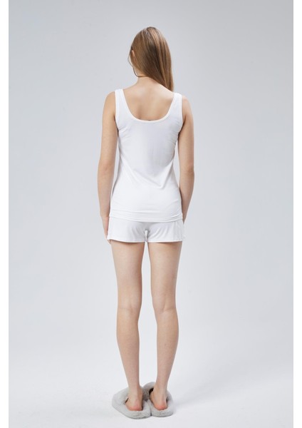 Extra Yumuşak Viskon Şort & Atlet Takım -Ekru fiyatları