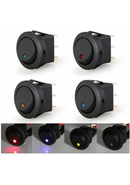 8 Adet 12V 20 Amper Nokta Işıklı 20MM Marin Anahtar fiyatları