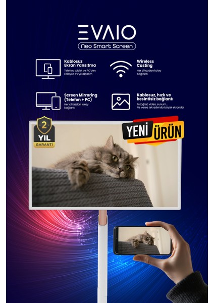 Neo 32 Inç 80 Ekran HDD Full HD Taşınabilir Android Smart LED Ayaklı Ekran indirimleri