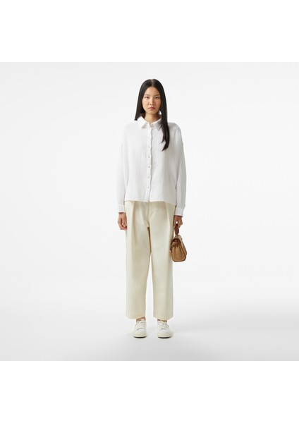 Kadın Beyaz Oversize Fit Gömlek modelleri