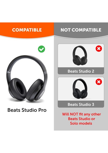 Beats Studio Pro Için Yedek Kulak Pedleri Yastık Sünger Kulaklıklar Için Kulaklık Yastıkları Pedi Gürültü Önleyici Bellek Sünger Köpük Earpad fırsatları