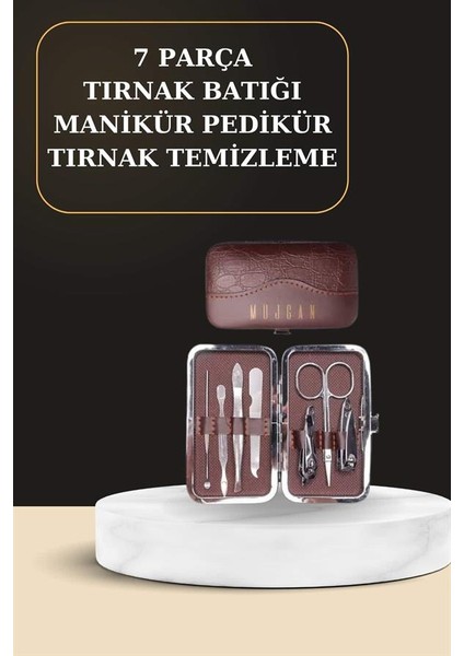 7 Parça Manikür Pedikür Seti El Ayak Bakımı Çantalı Paslanmaz Çelik