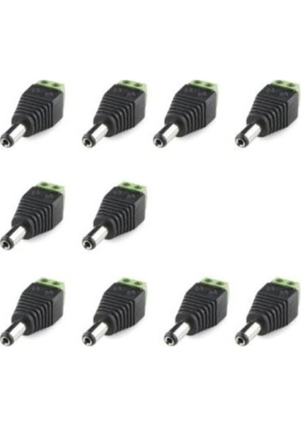 Klemens Girişli Erkek Dc Barrel Jack Power Konnektör 10 Adet