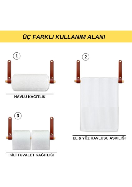 Dekoratif Mutfak Banyo Kağıt Havluluk, Yapışkanlı Pratik Deri & Ahşap Raf Altı Havlu Askısı Peçetelik indirimleri