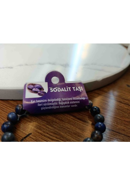 Doğal Sodalit Taşı Bileklik modelleri
