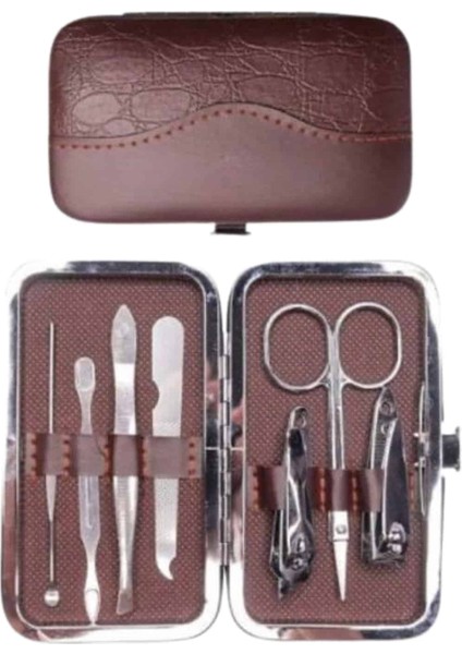 7 Parça Paslanmaz Çelik Manikür ve Pedikür Seti Çantalı Profesyonel fiyatları