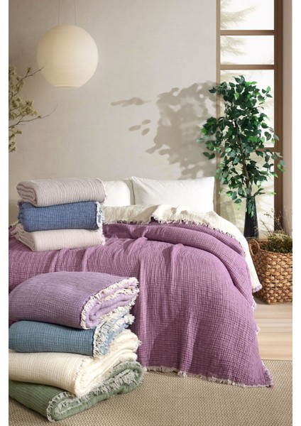 5 Katlı %100 Pamuk Müslin Yatak Örtüsü – 230X240 cm fırsatları
