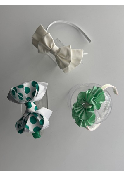 3’lü Fiyonk Detaylı Taç Seti - Çocuklar Için Renkli Saç Aksesuarı indirimleri