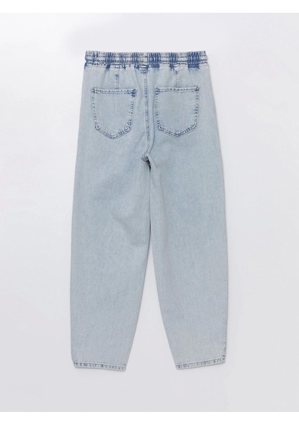 Lcw Jeans Indigo Beli Lastikli Mom Fit Kadın Jean Pantolon indirimleri
