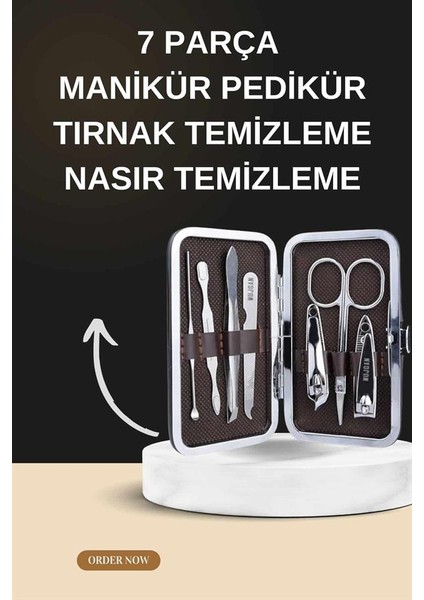 Manikür Pedikür Seti Ikili Set El ve Ayak Bakımı Nasır Temizleme Protez Tırnak Çıkarma