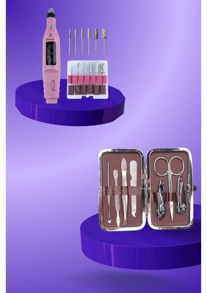 Manikür Pedikür Seti Ikili Set El ve Ayak Bakımı Nasır Temizleme Protez Tırnak Çıkarma indirimleri