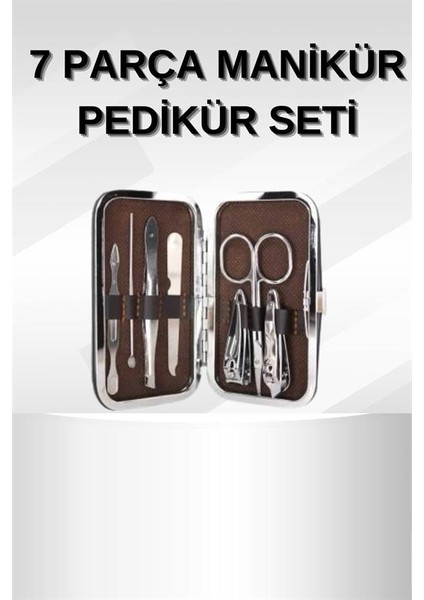 Manikür Pedikür Seti 7 Parça Tırnak Makası Kaş Makası Cımbız Çantalı fiyatları