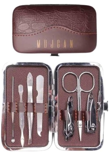 Manikür Pedikür Seti 7 Parça Tırnak Makası Kaş Makası Cımbız Çantalı modelleri
