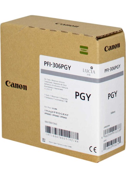 PFI-306PGY Foto Gri Kartuş 330ML